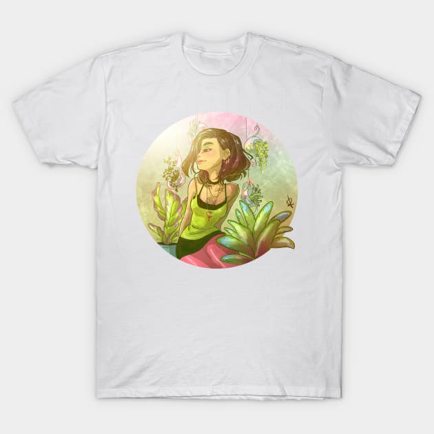 Zen Garden Girl T-Shirt by RossellaVicari